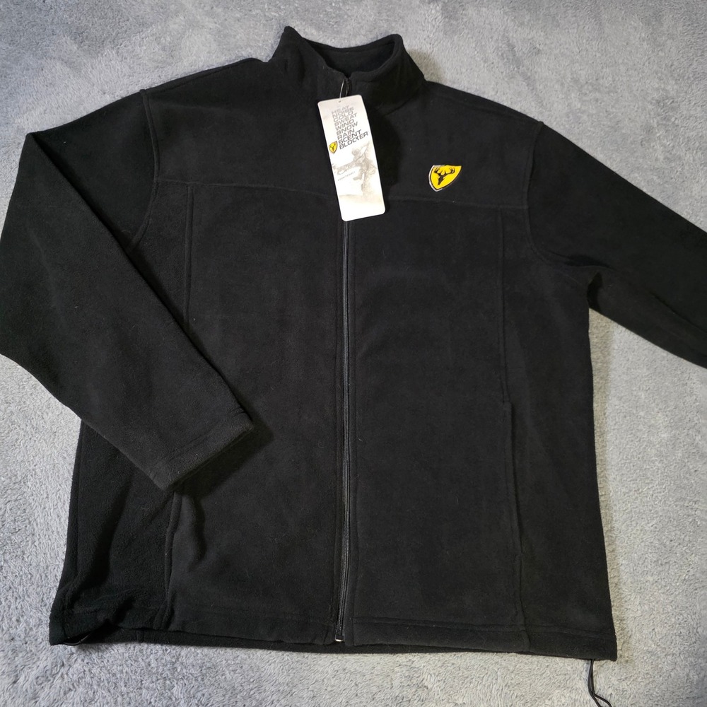 Scent Blocker Outdoors Mens L Fleece Jacket Black Full Zip Logowear ScentBlocker